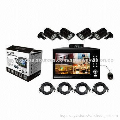 LCD DVR kit with 4pcs Analog cameras